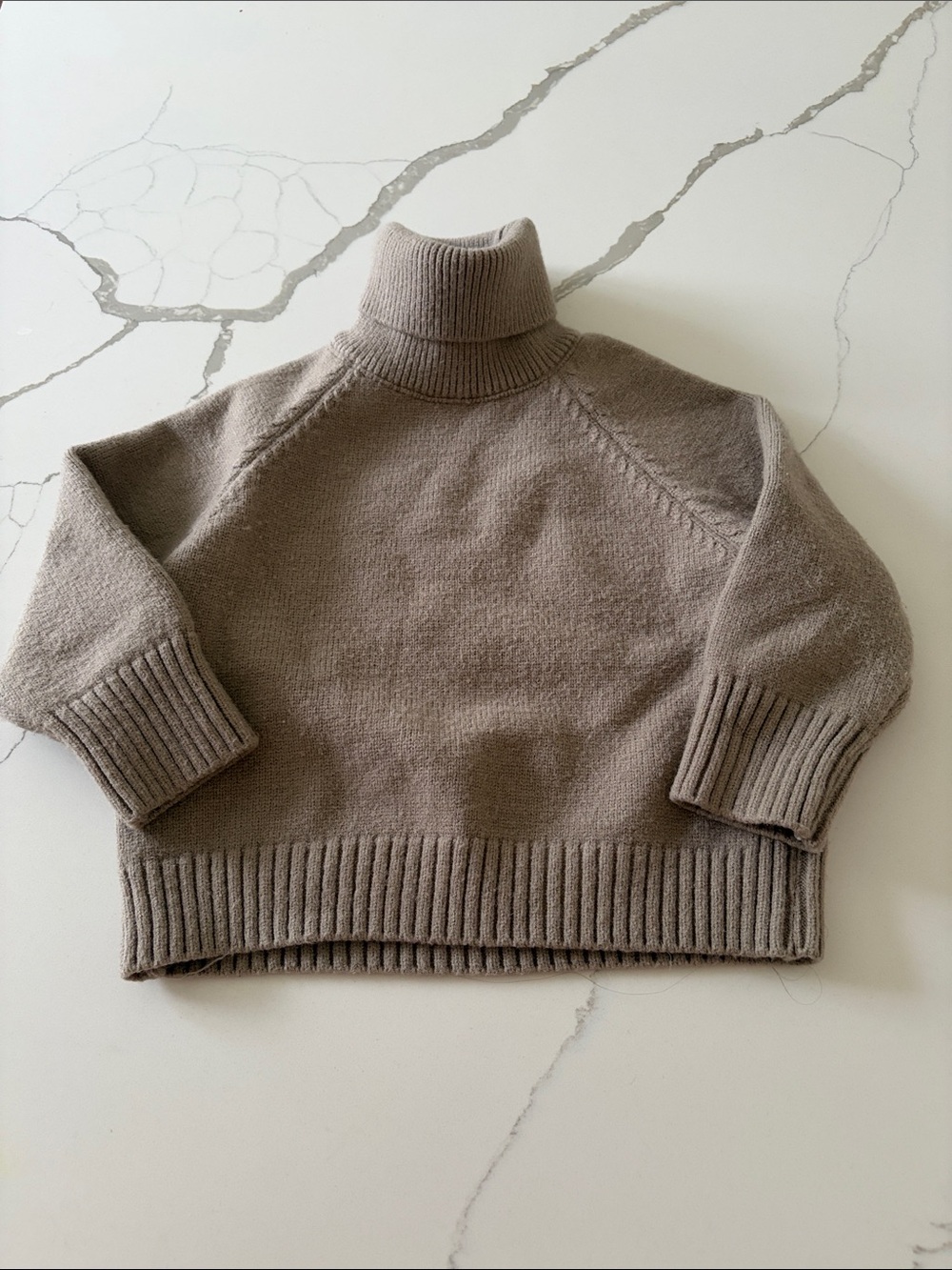 Fostered collection dropped sleeve turtleneck neutral